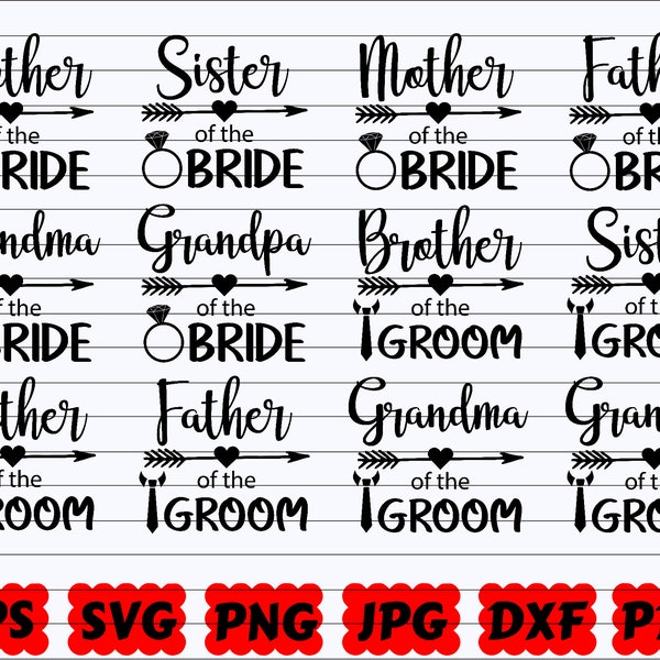 Family of the Bride SVG | Family Bride SVG | Bride SVG | Wedding Sign Svg | Wedding Party Svg | Bridal Svg | Bridesmaid Svg | Groom Svg