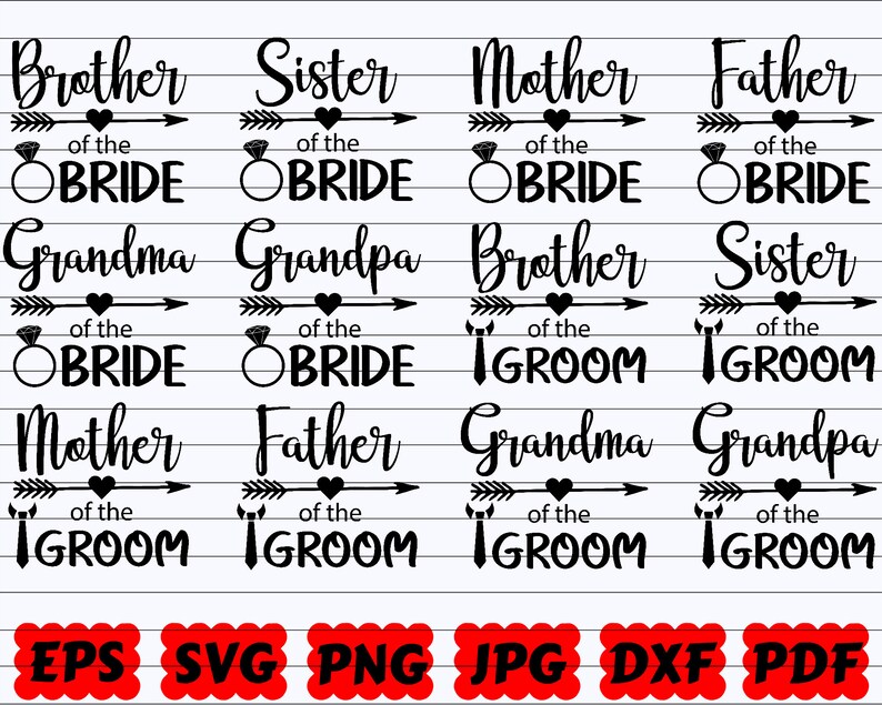 Bridesmaid Svg Family Bride Svg Wedding Party Svg Family Of The Bride Svg Bridal Svg Bride Svg Groom Svg Wedding Sign Svg Craft Supplies Tools Materials Shantived Com