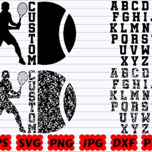Tennis Custom SVG | Custom Tennis SVG | Custom SVG | Tennis Cut Files | Design Svg | Tennis Customizable Svg | Distressed Svg| Tennis Player