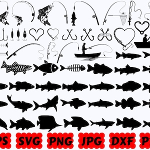 Angeln SVG | Fisch SVG | Fischer SVG | Angelhaken geschnitten Datei | Schnittdateien für Cricut & Silhouette | Svg Eps Dxf Png Jpg Pdf | Kommerzielle Nutzung