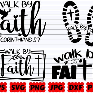 Walk By Faith SVG | Geloof SVG | Religieuze SVG | Christelijke Svg | Jezus-svg | God-svg | Bijbel-svg | Schrift-svg | Gezegend Svg | Bijbeltekst