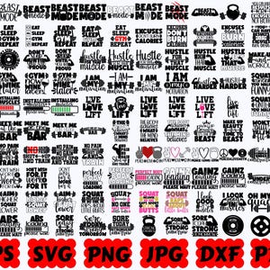 Gym SVG | Workout SVG | Fitness SVG | Gym Motivation Svg | Barbell Svg | Cut File for Cricut & Silhouette | Eps Dxf Png Jpg | Commercial Use