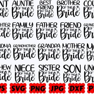 Family Of The Bride SVG | Bride Family SVG | Wedding SVG | Mr And Mrs Svg | Bride Svg | Cut Files for Cricut & Silhouette | Svg Eps Dxf Png