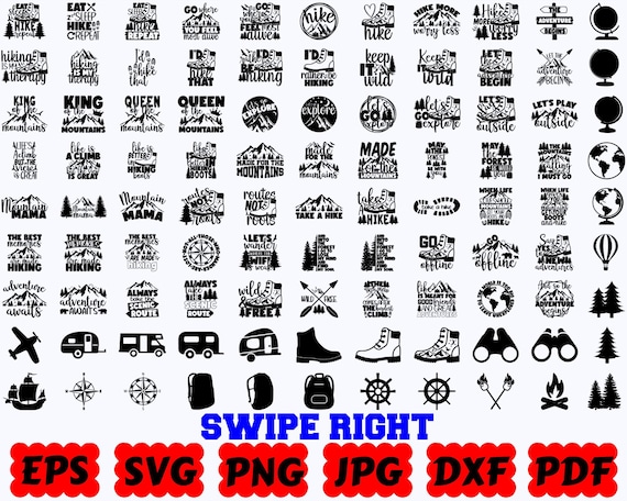 Hiking SVG | Adventure SVG | Nature SVG | Mountains Svg | Travel | Cut Files for Cricut & Silhouette | Svg Eps Dxf Png Jpg | Commercial Use