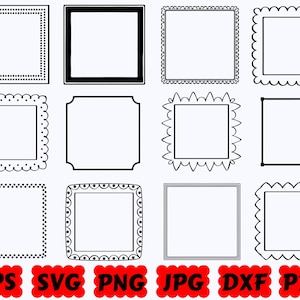 Quadratische Rahmen SVG | Rahmen SVG | Dekorative Rahmen SVG | Quadratisch | Cut Datei für Cricut & Silhouette | Kommerzielle Nutzung