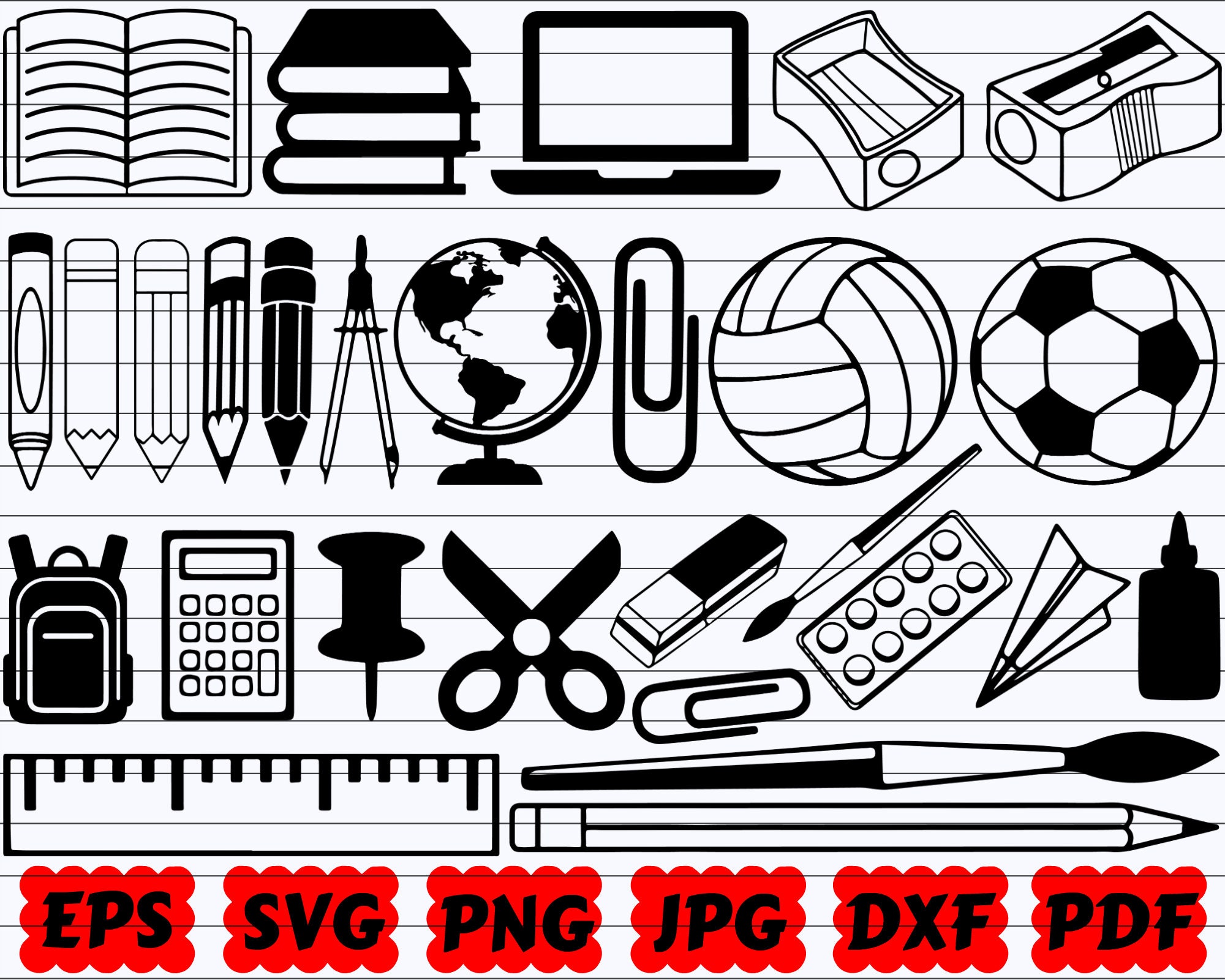 190 School SVG School Supplies SVG Teacher SVG School Etsy