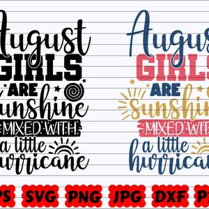 Dziewczyny sierpniowe to słońce zmieszane z odrobiną huraganu SVG | Dziewczyny sierpniowe SVG | Sierpień SVG | Dziewczyny urodzinowe SVG | Cytat urodzinowy SVG | Png