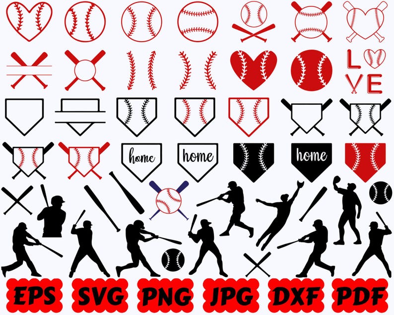 Baseball Silhouette | Baseball SVG | Sport SVG | Cut Files for Cricut & Silhouette | Svg Eps Dxf Png Jpg Pdf | Commercial Use image 1