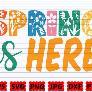 Spring Is Here SVG | Spring Cut File | Spring Quote SVG | Spring Saying SVG | Spring Design Svg | Spring Life Svg | Spring Shirt | Cricut