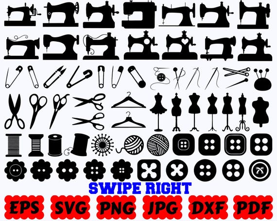 Sewing Silhouette | Sewing SVG Cut Files | Sewing Machine SVG | Seamstress SVG | Tailor Svg | Thread Svg | Crafting Svg | Scissors Svg | Png