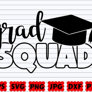 Grad Squad SVG | Grad-SVG | Selectie-SVG | Afstuderen Cap Svg | Selectie gesneden bestand | Grad offerte Svg | Afstudeerwoord | Grad Cut-bestand| Afstudeerteam