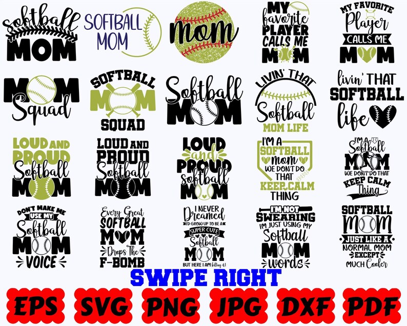 Sport Mama SVG | Sport SVG | Mama SVG | Schnittdateien für Cricut & Silhouette | Zitat | Spruch | Hemd | Svg Eps Dxf Png Jpg Pdf | Kommerzielle Nutzung Bild 7