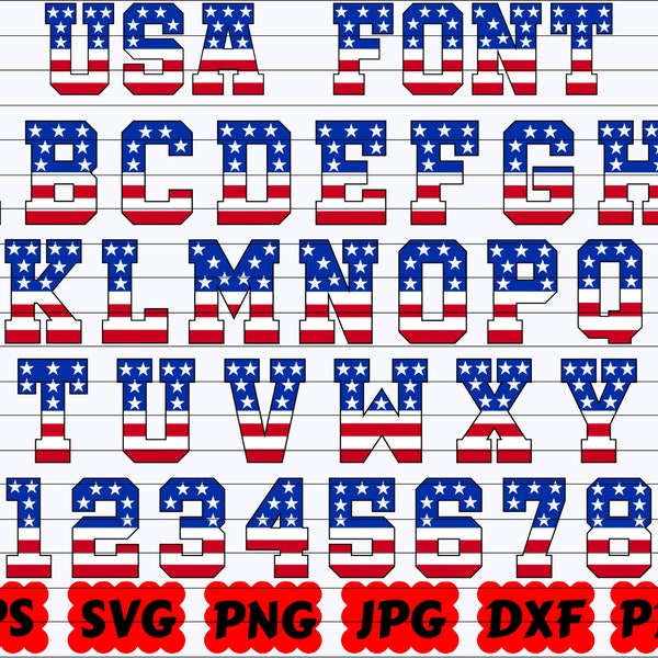 USA Flag Alphabet SVG | American Flag Alphabet SVG | Usa Flag Font Svg | Usa Font Svg | America Font Svg | Usa Flag Letters Svg | Font Svg