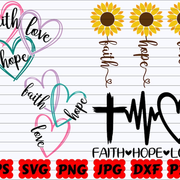 Faith Hope Love SVG | Faith SVG | Hope SVG | Love Svg | Religious Svg | Christian Svg | Jesus Svg | Faith Svg | God Svg | Bible Svg | Quote