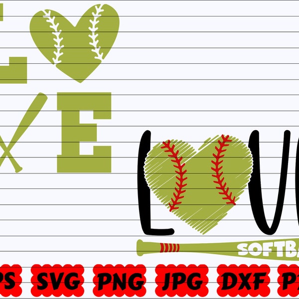 Love Softball SVG | Softball Lover SVG | Softball Love SVG | Love Softball Cut File | Love Softball Clipart | Love Softball Design Svg | Png