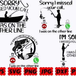 申し訳ありませんが、電話に出られませんでした。別の回線にいました。SVG | 釣りSVG | 漁師SVG | 魚SVG | CricutとSilhouetteのカットファイル