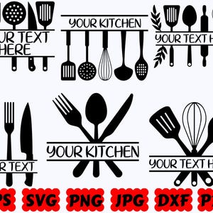 Kitchen Split Frame SVG | Kitchen SVG | Baking SVG | Cooking Svg | Cut Files for Cricut & Silhouette | Svg Eps Dxf Png Jpg | Commercial Use