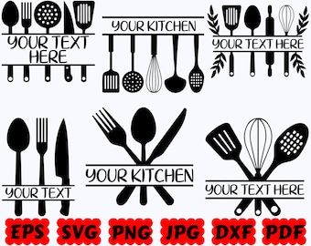 Kitchen Split Frame SVG | Kitchen SVG | Baking SVG | Cooking Svg | Cut Files for Cricut & Silhouette | Svg Eps Dxf Png Jpg | Commercial Use