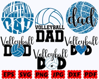 SVG Pai Jogador de Vôlei | SVG de Vôlei | SVG de Esporte | Arquivos de Corte para Cricut e Silhouette | SVG EPS DXF PNG JPG PDF | Uso Comercial