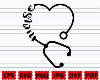 Nurse Heart SVG | Nurse Stethoscope SVG | Stethoscope SVG | Nurse Cut File | Nurse Design Svg | Heart Stethoscope Svg | Nurse Life Svg