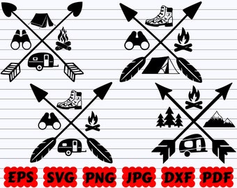 Camp Arrow SVG | Arrow SVG | Camping Arrow SVG | Camp Crossed Arrows Svg | Cross Arrow Svg | Arrow Cut File | Camping Cut File | Design Svg
