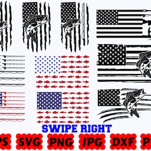 Fishing Flag SVG | USA Fishing Flag SVG | American Flag Svg | Fishing Svg | Cut Files for Cricut & Silhouette | Svg Eps Dxf Png Jpg Pdf