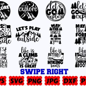 Hiking SVG | Adventure SVG | Nature SVG | Mountains Svg | Travel | Cut Files for Cricut & Silhouette | Svg Eps Dxf Png Jpg | Commercial Use image 4