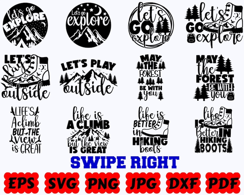 Hiking SVG | Adventure SVG | Nature SVG | Mountains Svg | Travel | Cut Files for Cricut & Silhouette | Svg Eps Dxf Png Jpg | Commercial Use image 4