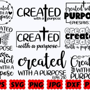 SVG creado con un propósito / SVG religioso / SVG cristiano / SVG de Jesús / Archivos de corte para Cricut y Silhouette / Svg Eps Dxf Png Jpg Pdf