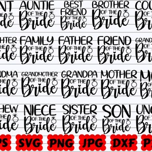 花嫁の家族 SVG | 花嫁の家族 SVG | 家族 SVG | 結婚式の看板 SVG | 結婚式のパーティー SVG | ブライダル SVG | 花嫁介添人 SVG | 結婚式 SVG