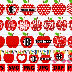 Apple SVG | School Apple SVG | Apple Monogram | Apple Cut File | Apple Clipart | Apple Silhouette | Apple Name SVG | Apple Png | Split Apple
