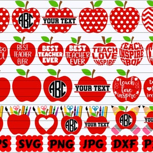 Apple SVG | School Apple SVG | Apple Monogram | Apple Cut File | Apple Clipart | Apple Silhouette | Apple Name SVG | Apple Png | Split Apple