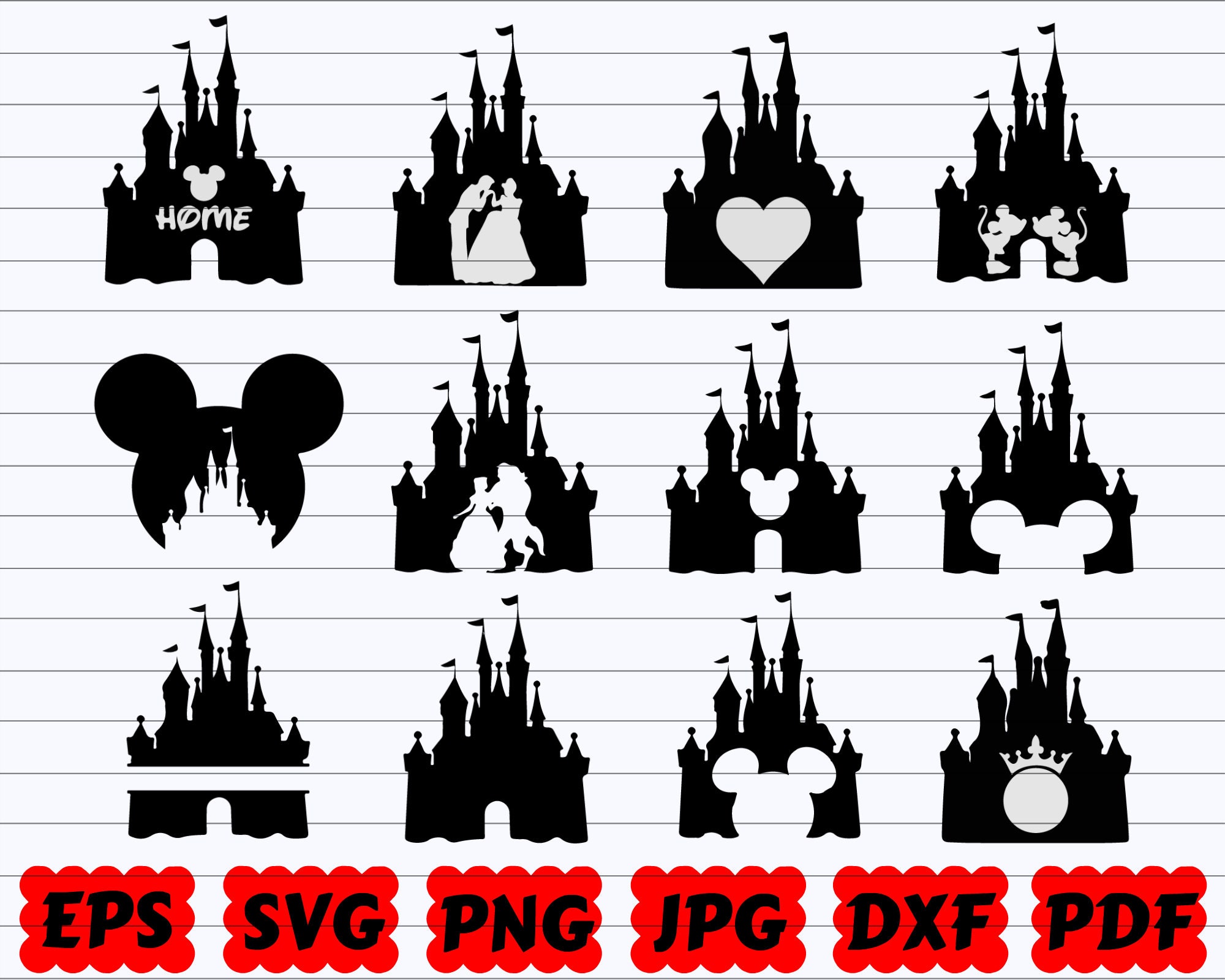 Download Disney Castle Svg Bundle Disney Castle Cut File Disney Castle Etsy