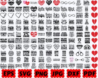 Friendship SVG | Best Friends SVG | Friends SVG | Besties Svg | Cut Files for Cricut & Silhouette | Svg Eps Dxf Png Jpg | Commercial Use