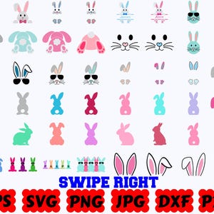 Coniglietto pasquale SVG / Coniglietto SVG / Coniglio pasquale SVG / Pasqua SVG / Buona Pasqua SVG / File di taglio per Cricut e Silhouette / Svg Eps Dxf Png Jpg