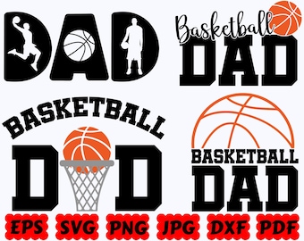 Papá del baloncesto SVG / Baloncesto SVG / Deporte SVG / Archivos de corte para Cricut y Silhouette / Svg Eps Dxf Png Jpg Pdf / Uso comercial