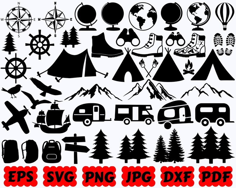 Hiking SVG | Adventure SVG | Nature SVG | Mountains Svg | Travel | Cut Files for Cricut & Silhouette | Svg Eps Dxf Png Jpg | Commercial Use image 8