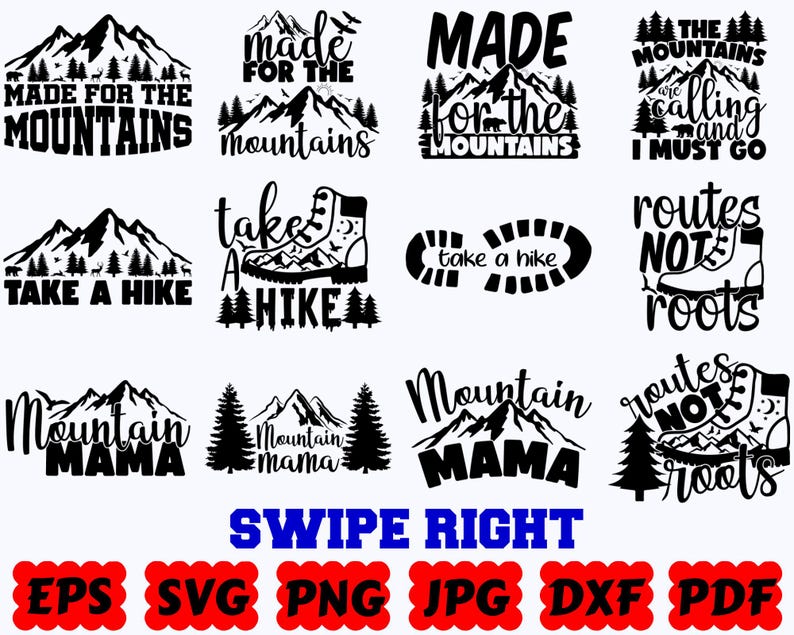 Hiking SVG | Adventure SVG | Nature SVG | Mountains Svg | Travel | Cut Files for Cricut & Silhouette | Svg Eps Dxf Png Jpg | Commercial Use image 5