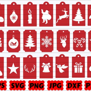 Christmas Tags SVG | Christmas SVG | Christmas Gift SVG | Christmas Decor | Christmas Tag Cut File | Santa Svg | Baubles Svg | Snowman Svg