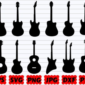 Guitar SVG | Guitar SVG Bundle | Guitar Silhouette | Guitar Cut File | Guitar Clipart | Guitar Vector | Music SVG | Musical Instrument Svg
