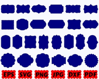 Frames SVG | Tags SVG | Label SVG | Shapes Svg | Borders Svg | Cut Files for Cricut & Silhouette | Svg Eps Dxf Png Jpg Pdf | Commercial Use