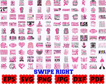 Breast Cancer SVG | Cancer Awareness SVG | Cancer SVG | Cancer Survivor Svg | Fight Cancer Svg | Cut Files for Cricut | Svg Eps Dxf Png Jpg