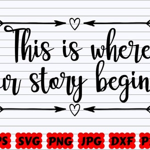 This Is Where Our Story Begins SVG | Our Story Begins SVG | Our Story SVG | Couple Quote Svg | Couple Svg | Couple Saying| Wedding Quote Svg
