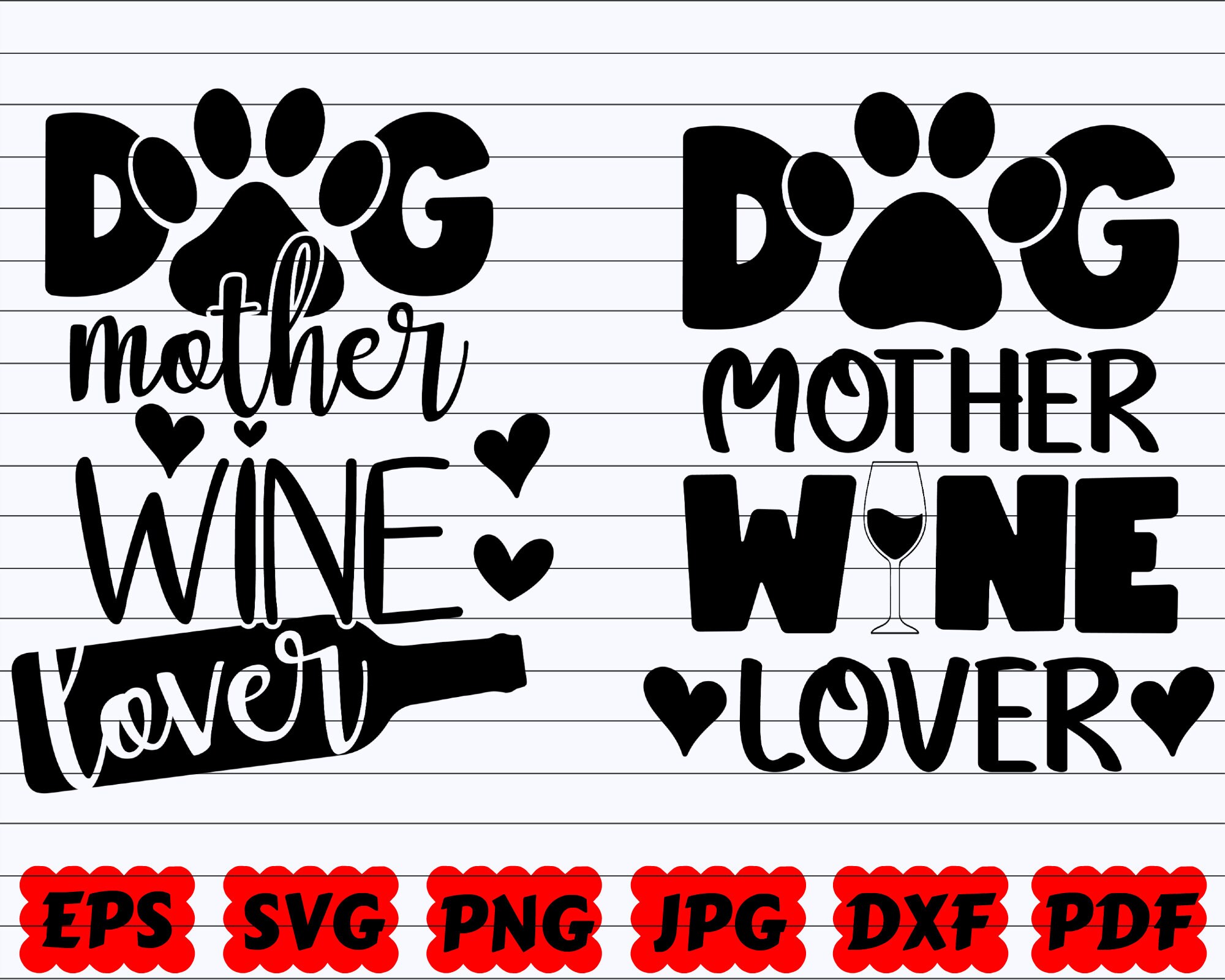dog mother wine lover