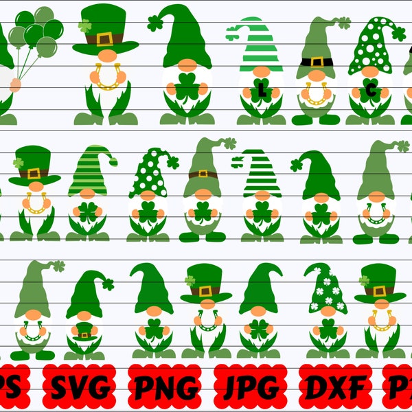 St Patrick's Gnomes SVG | Saint Patrick's Gnome SVG | Gnome SVG | St Patrick's Day Svg | Gnome Cut File | Gnome Clipart | Clipart| Irish Svg