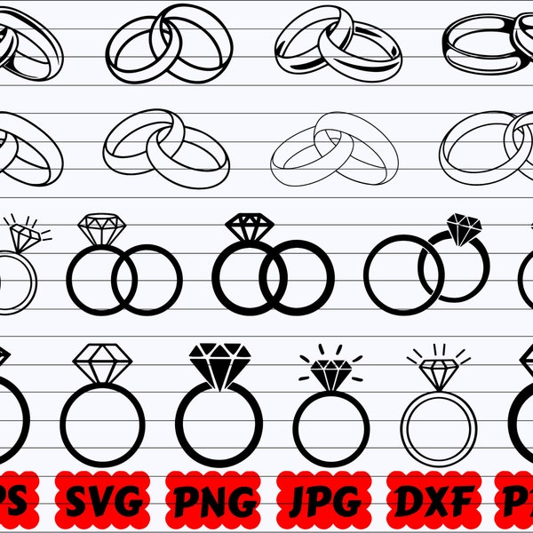 Wedding Ring SVG | Marriage Ring SVG | Engagement Ring SVG | Diamond Ring Svg | Ring Svg | Diamond Svg | Wedding Svg | Wedding Silhouette