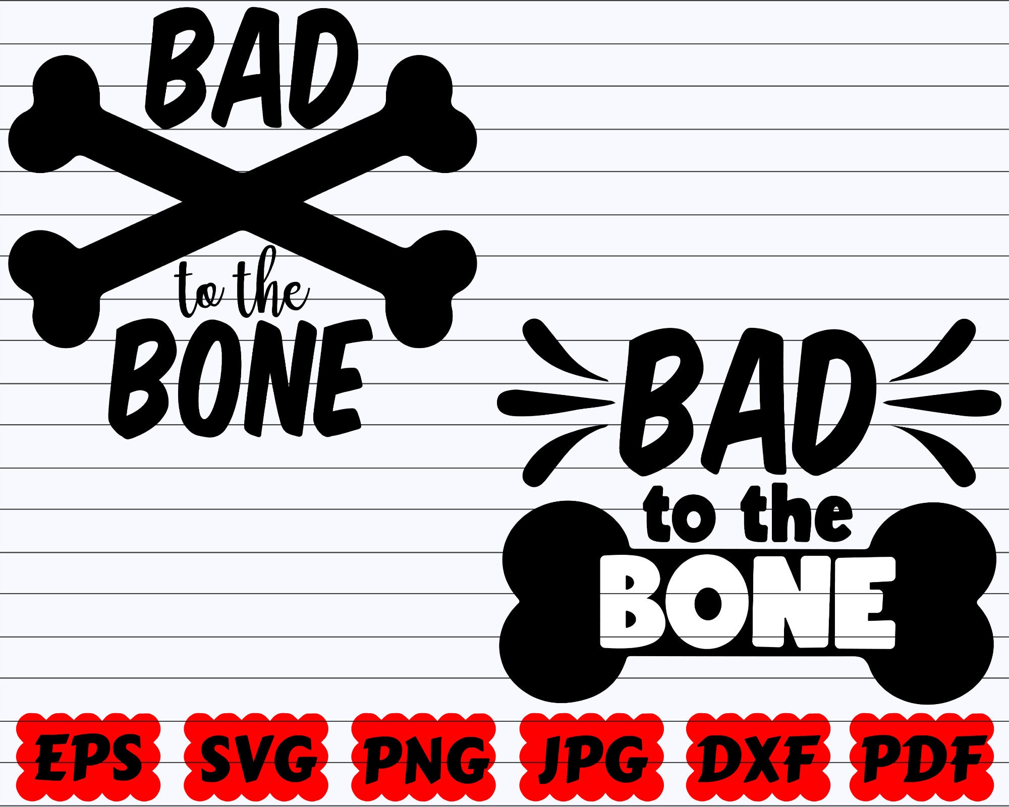 Bad to the Bone SVG Bone SVG Bad SVG Bandana Svg Bone Etsy Canada