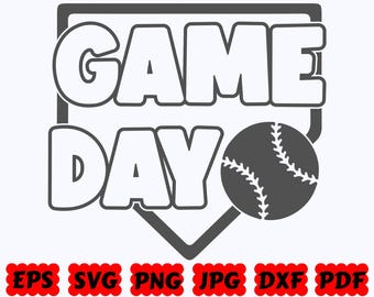 Game Day SVG | Baseball SVG | Sport SVG | Cut Files for Cricut & Silhouette | Svg Eps Dxf Png Jpg Pdf | Commercial Use