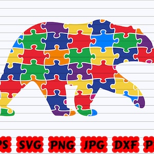Autism Bear SVG | Autism SVG | Bear SVG | Autism Design Svg | Autism Cut File | Autism Clipart| Bear Cut File| Autism Puzzle Svg| Puzzle Svg