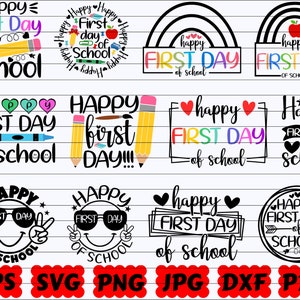 Happy First Day Of School SVG | First Day Of School SVG | School SVG | Back To School Svg | Teacher Svg | School Cut Files| School Quote Svg